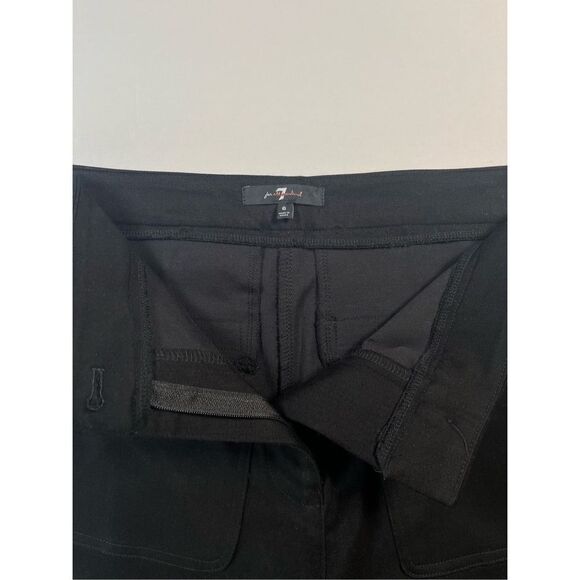 7 For All Mankind Wide Leg Black Pants Gold Horse Bit Hardware High Rise Size 6 - Picture 3 of 9